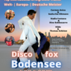 Plakat für das Discofox Sommercamp der Tanzschule No.10 mit Fotos internationaler Meistertrainer und den Veranstaltungsdaten